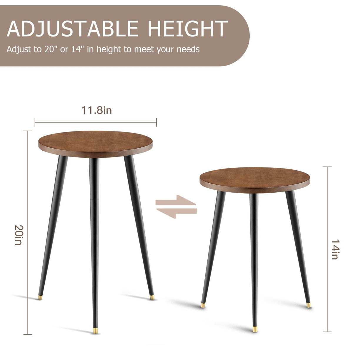 KINNARY walnut wood top stand showcases plants with a warm, natural finish