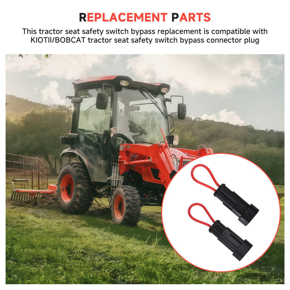 Kioti Bobcat compatible bypass, back view of plug connection.