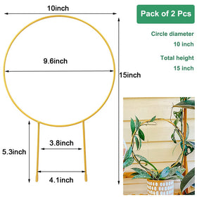 Kiouposy gold round trellis supports climbing vines with a chic indoor look.