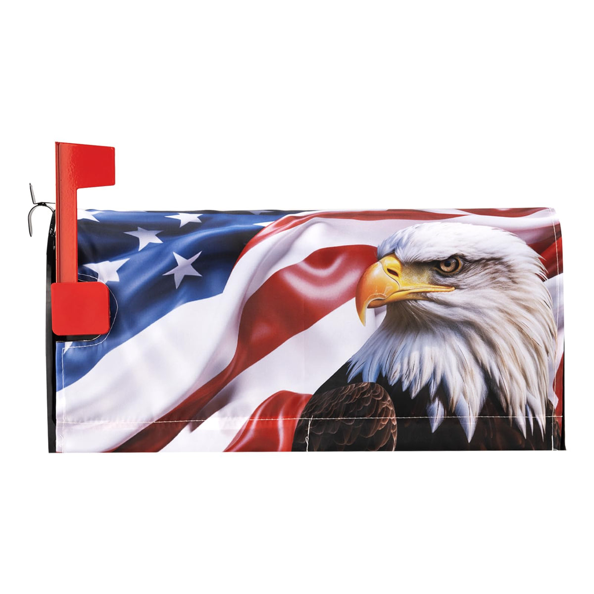 KIOYTLIK American Eagle Flag mailbox cover with magnetic attachment for easy outdoor use.