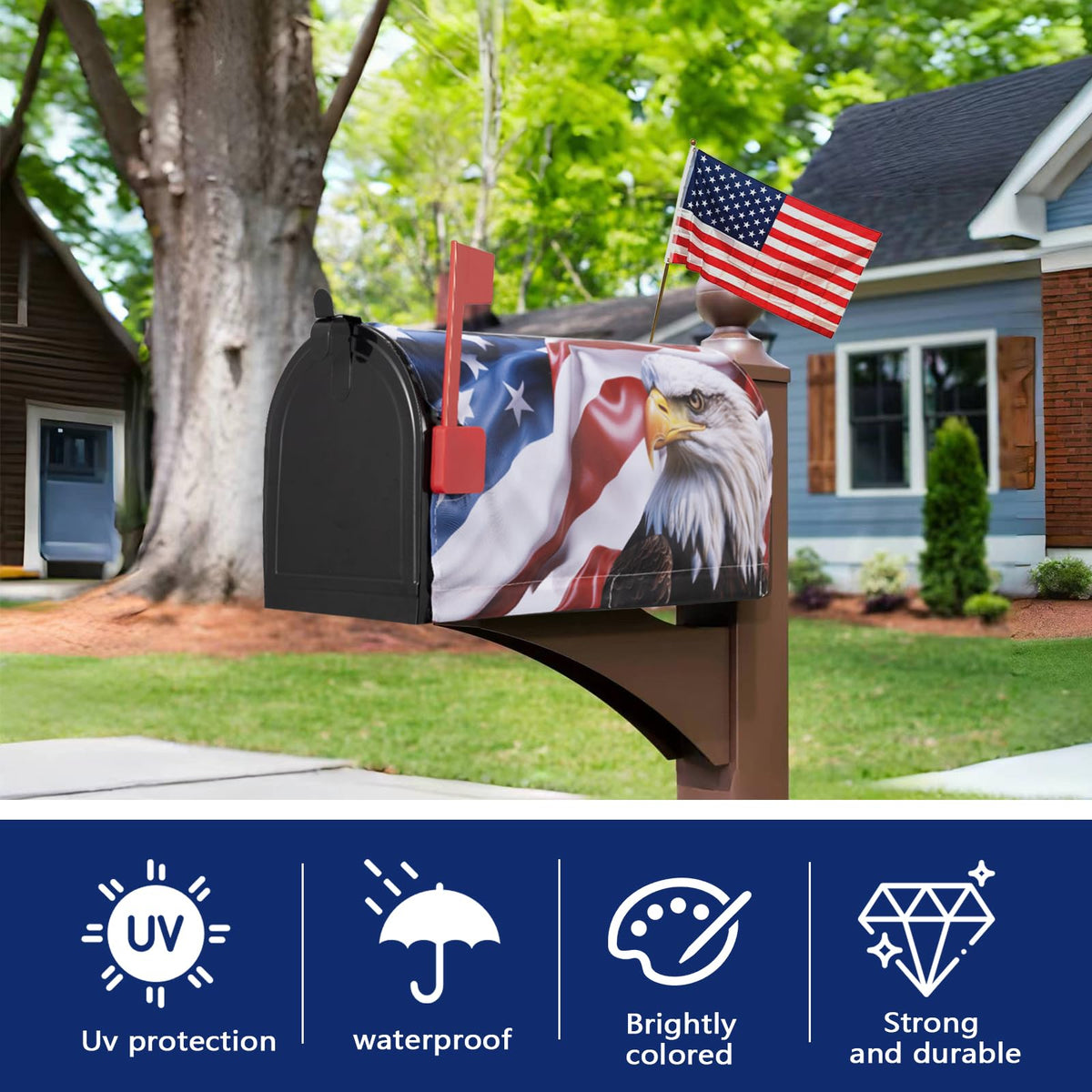 KIOYTLIK July Fourth decoration mailbox cover adds festive curbside charm.