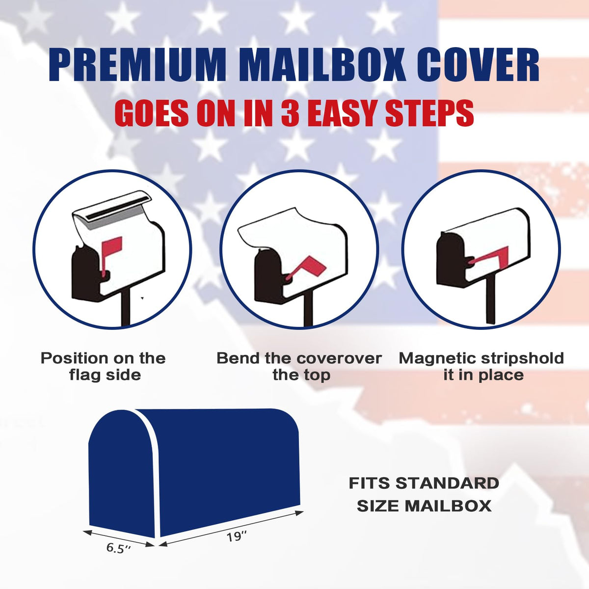 KIOYTLIK universal-fit mailbox cover for 6.5 x 19 inch standard posts.