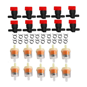 KIPA 1/4in inline fuel filter and shut-off valve for easy mower maintenance