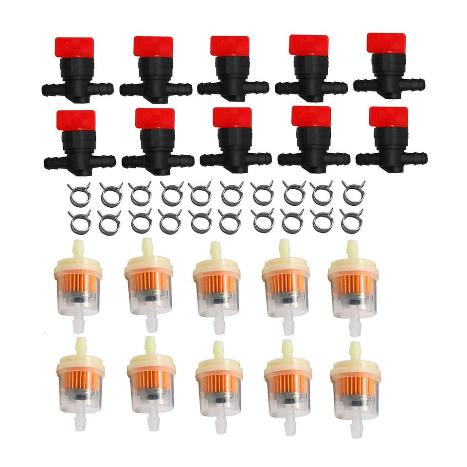 KIPA 1/4in inline fuel filter and shut-off valve for easy mower maintenance