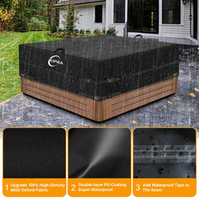 Kipiea 600D waterproof coating close-up demonstrating water resistance.
