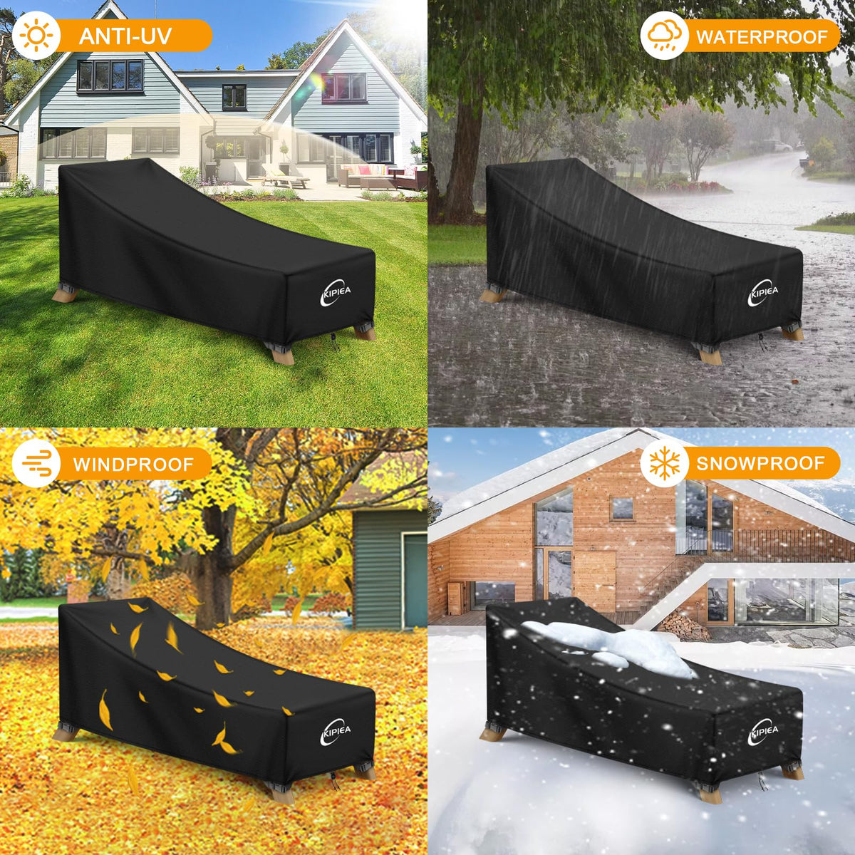 Kipiea all-weather protection keeps furniture dry between seasons