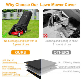 Storage bag included with Kipiea lawn mower cover for tidy storage