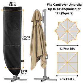 Kipiea outdoor umbrella cover made with 600D Oxford fabric for durability.