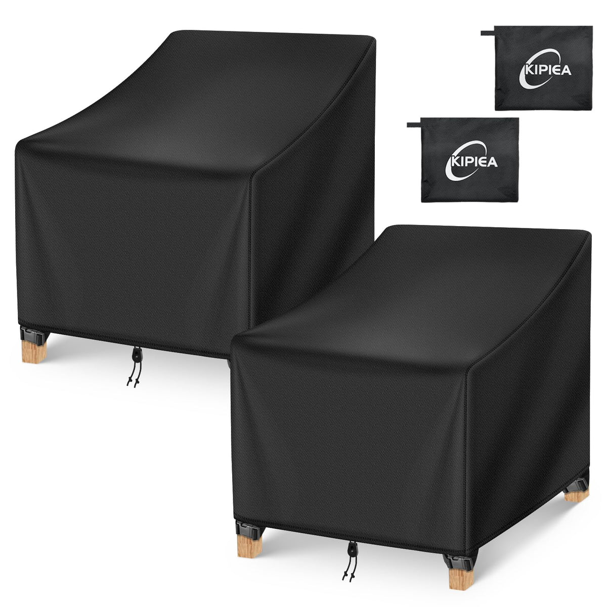 Kipiea waterproof patio chair covers close-up protecting a chair from rain