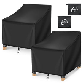Kipiea waterproof patio chair covers close-up protecting a chair from rain