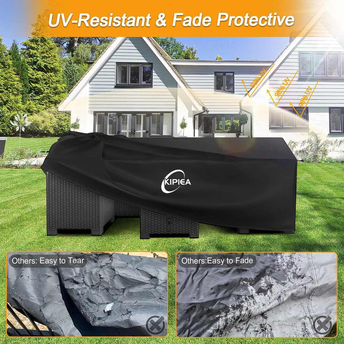 Kipiea cover rinses clean easily after rain and dirt
