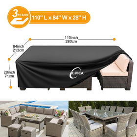Kipiea cover with windproof buckles secures table and chairs in strong winds