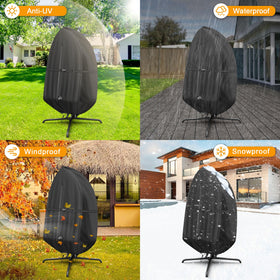 Kipiea patio egg chair cover keeps chair dry between uses.