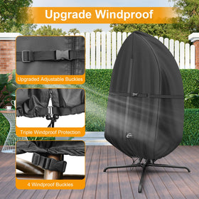 Kipiea patio egg chair cover double-layer PU coating guards against leaks.