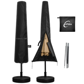 Kipiea patio umbrella cover top view protects a 7-10' umbrella from sun and rain