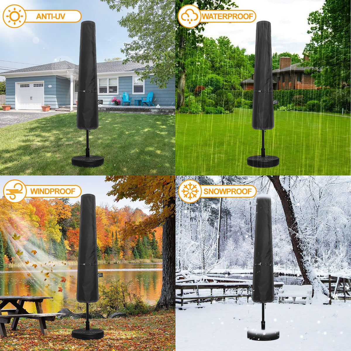 Kipiea umbrella cover fits 71-inch tall umbrellas for 7-10' models