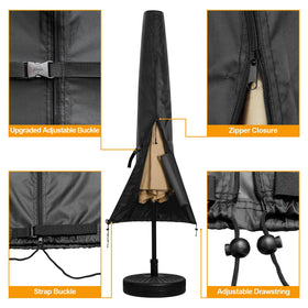 Kipiea cover with drawstring bottom seals against gusts.