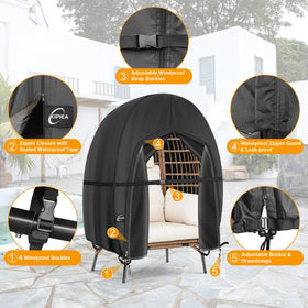 Kipiea cover with upgraded waterproof zipper blocks rain entry from the top.