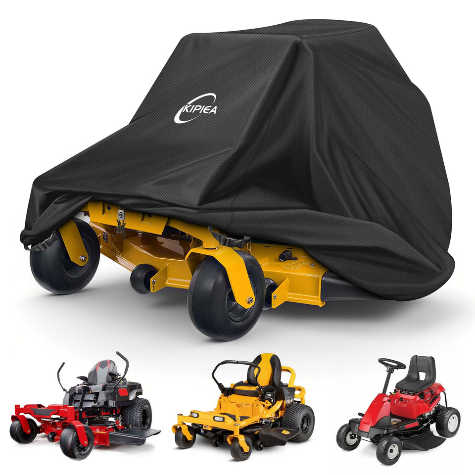 Kipiea Zero Turn Mower Cover with four buckles for a secure windproof fit.