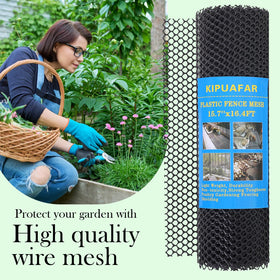 Kipuafar Pet Proof Barrier Net garden use illustrates versatile fence for plants and pets.