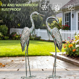 Kircust outdoor crane statue easy assembly with no tools required for quick placement.