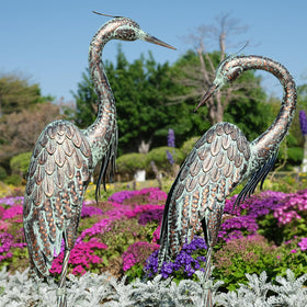 Kircust set of two crane statues provides a thoughtful garden gift option.
