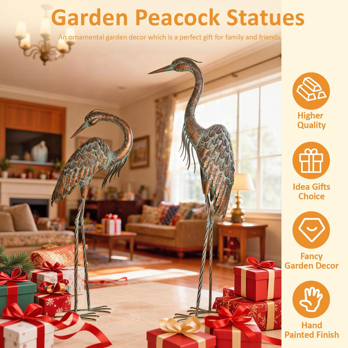 Kircust yard art large-standing crane anchors your garden with a regal presence.