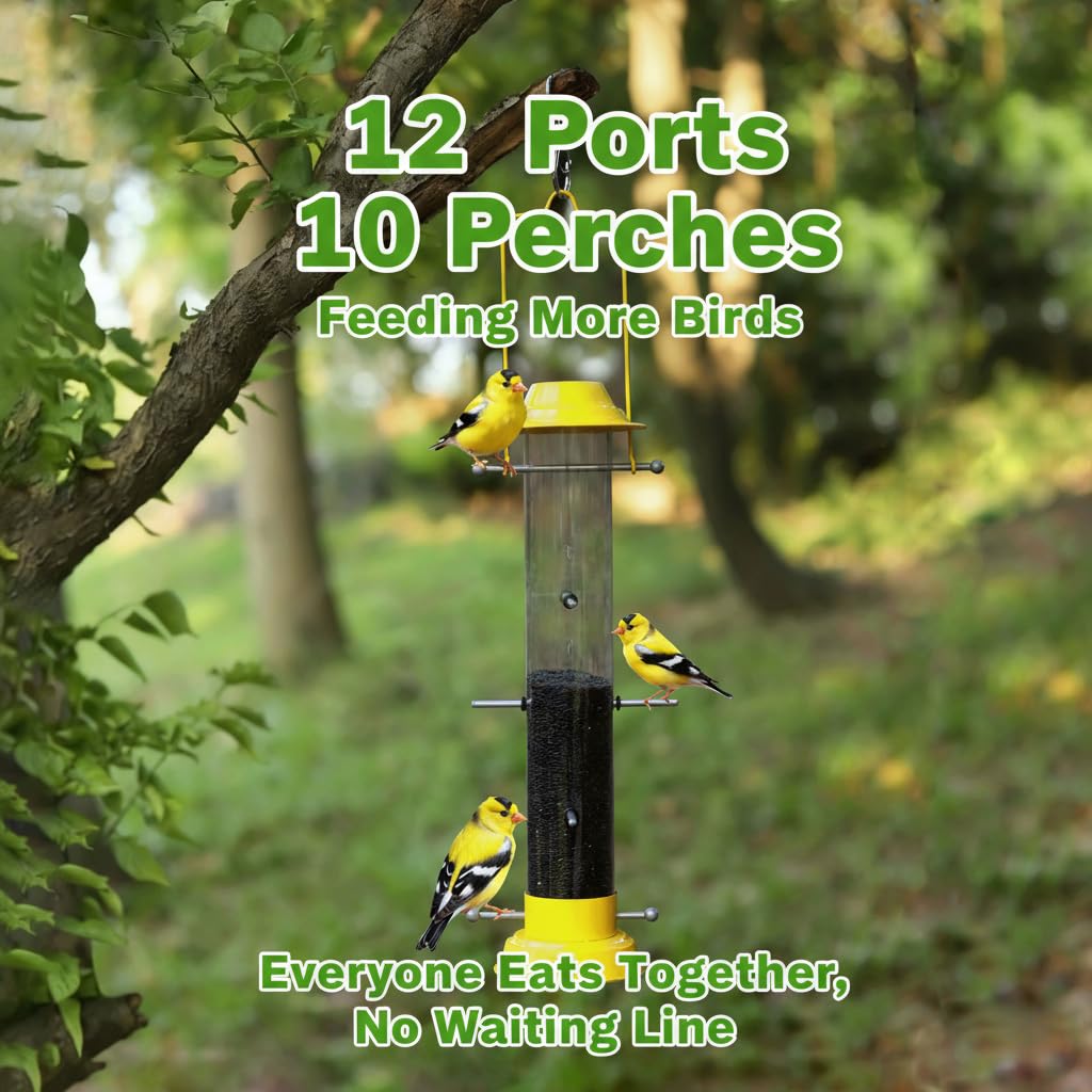 KiRuan Deco Finch Feeder with 12 ports for easy access
