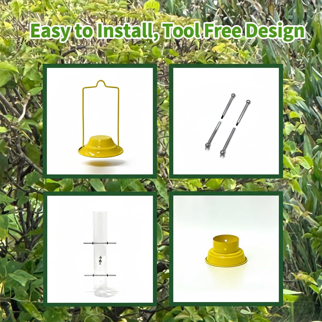 KiRuan Deco Finch Feeder drainage holes keep seeds dry