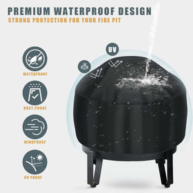 KISEER Fire Pit Cover adjustable drawstring ensures secure fit against gusts
