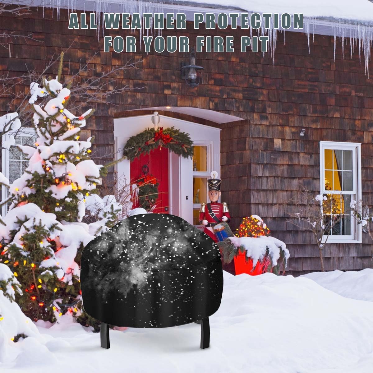 KISEER Fire Pit Cover durable polyester fabric with thick PVC coating for long life