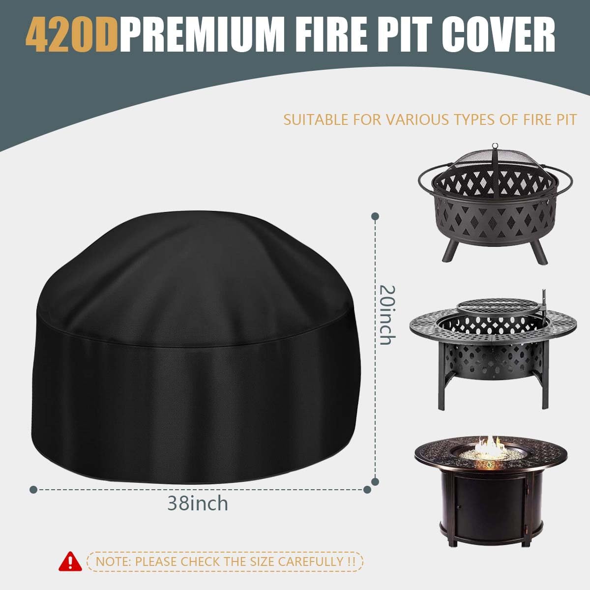 KISEER Fire Pit Cover waterproof coating keeps your pit dry after outdoor use