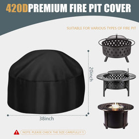 KISEER Fire Pit Cover waterproof coating keeps your pit dry after outdoor use