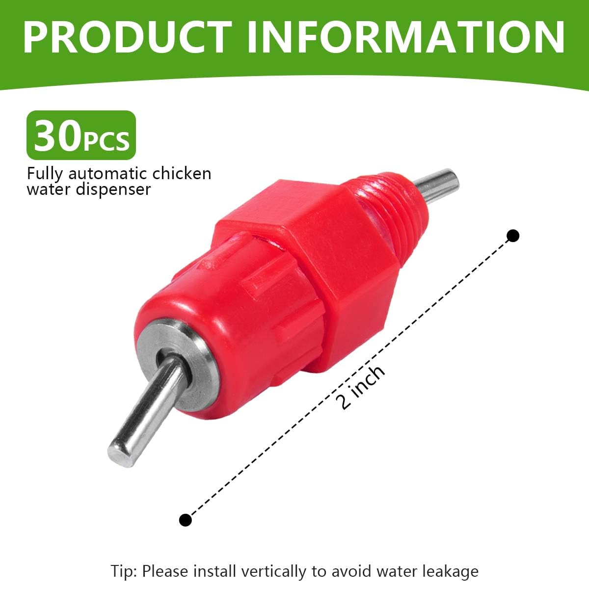 KISEER 30-pack packaging for bulk poultry nipple drinkers