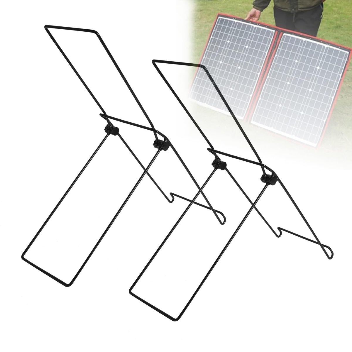 KishYa folding solar stand extended for stable outdoor power setup.