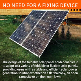 KishYa sturdy black stand supports panels in windy outdoor locations.