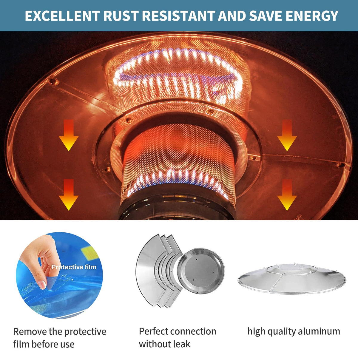 Kisworm reflector shield with 3-hole mount for compatible heaters.