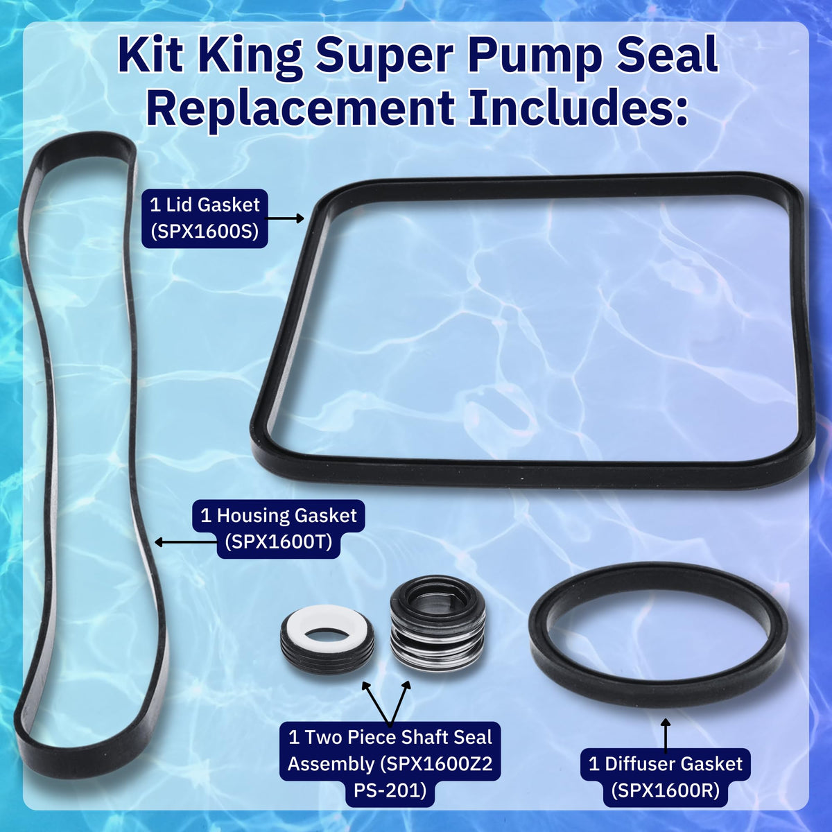 Kit King SPX1600TRA two-piece shaft seal close-up for durable seal