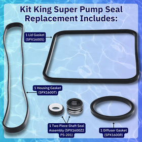 Kit King SPX1600TRA two-piece shaft seal close-up for durable seal