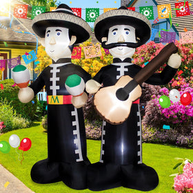KITBONIS 6ft Mariachi inflatable with LED lights for vibrant outdoor fiestas.