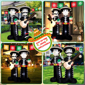 KITBONIS LED-lit mariachi inflatable glows at night for ambience.