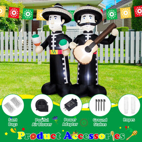 KITBONIS mariachi inflatable with sombrero and instruments adds authentic flair.