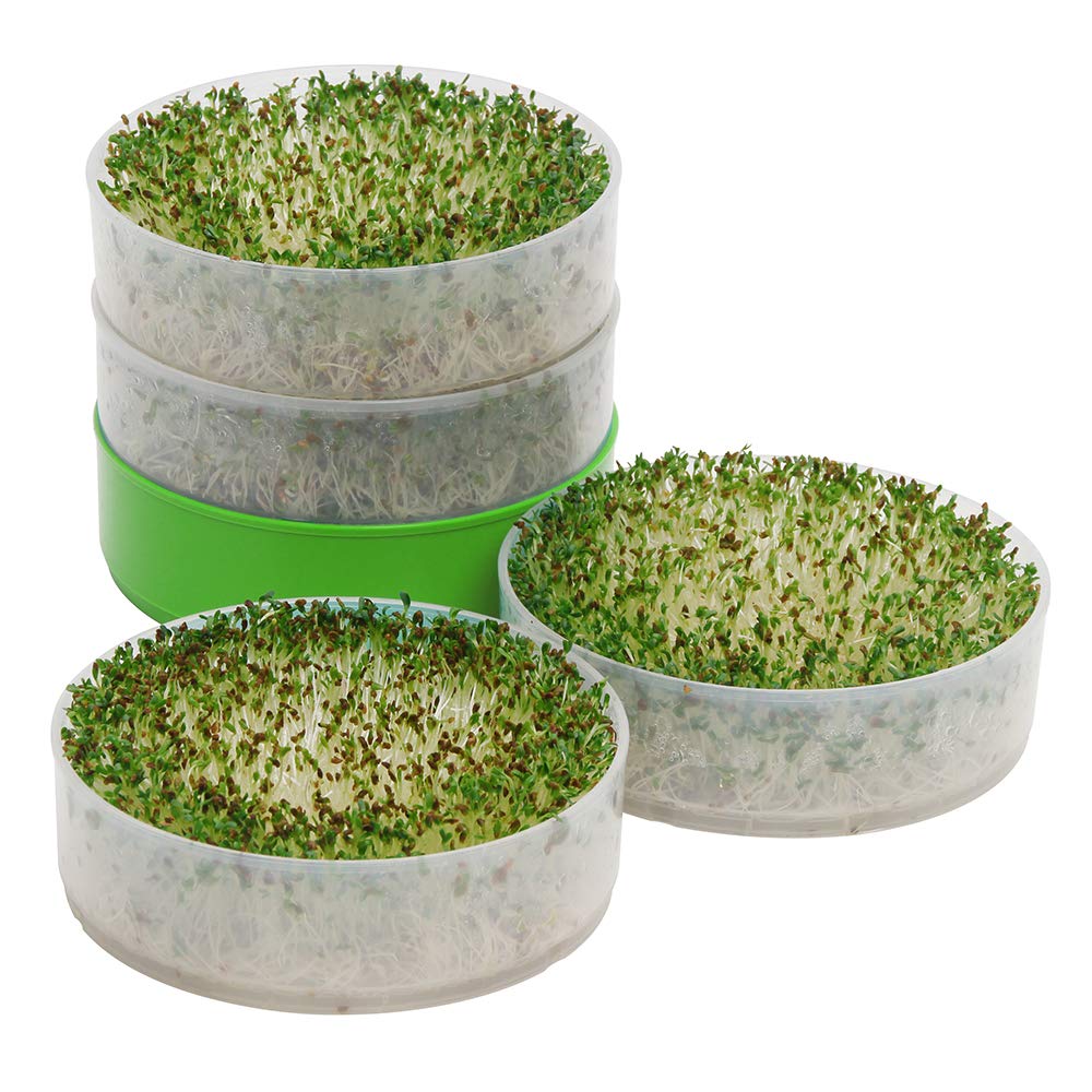 KITCHEN CROP stackable trays enable growing multiple varieties at once.