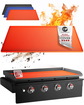 Kitchen Perfection 36-Inch griddle cover front view protects your Blackstone from debris.