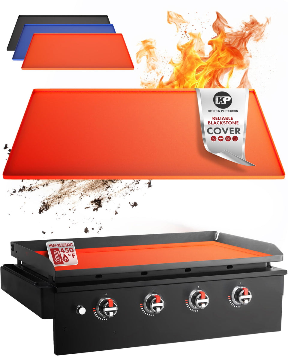 Kitchen Perfection 36-Inch griddle cover front view protects your Blackstone from debris.