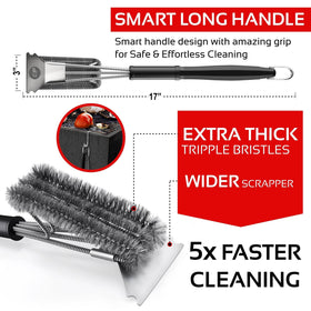 Kitchen Perfection Stainless steel scraper edges deliver fast grease removal.