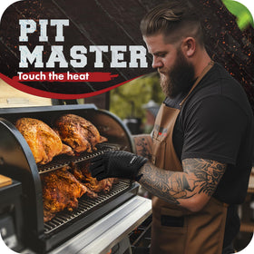 Kitchen Perfection waterproof oven mitts keep hands dry when handling hot pans.