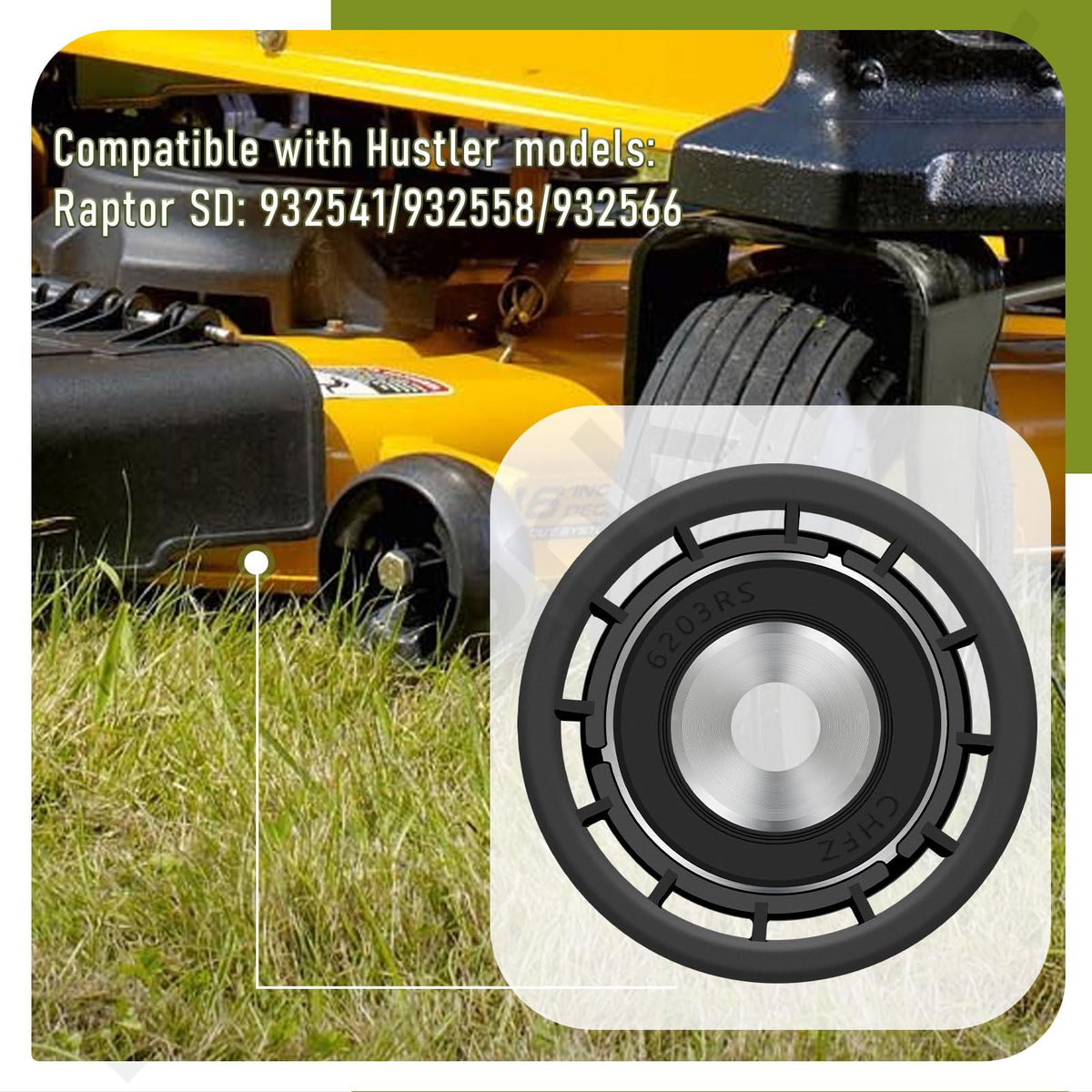 KitchenKipper compatibility guide image for Hustler Raptor models