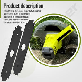 Reversible double-sided blade design extends life per blade