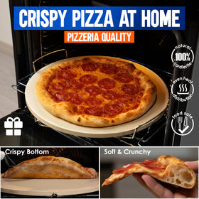 KitchenStar pizza stone round 16inch ideal for family pizzas